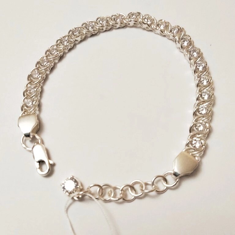 Срібний браслет з цирконіями від компанії Silver Sea - фото 1