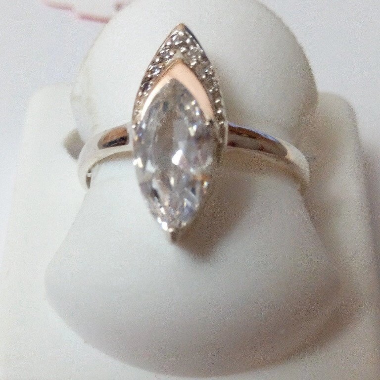 Срібний перстень з золотом Капель від компанії Silver Sea - фото 1