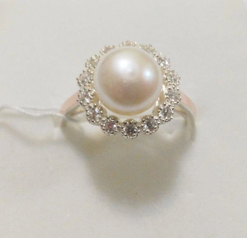 Срібний жіночий браслетСеребряное кольцо с золотом и  жемчугом Ассоль від компанії Silver Sea - фото 1