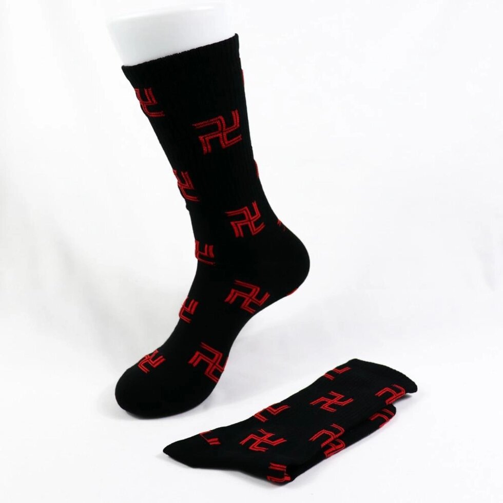 Чоловічі шкарпетки бавовняні, з принтом "Свастика" ##от компании## TERRA-X - ##фото## 1