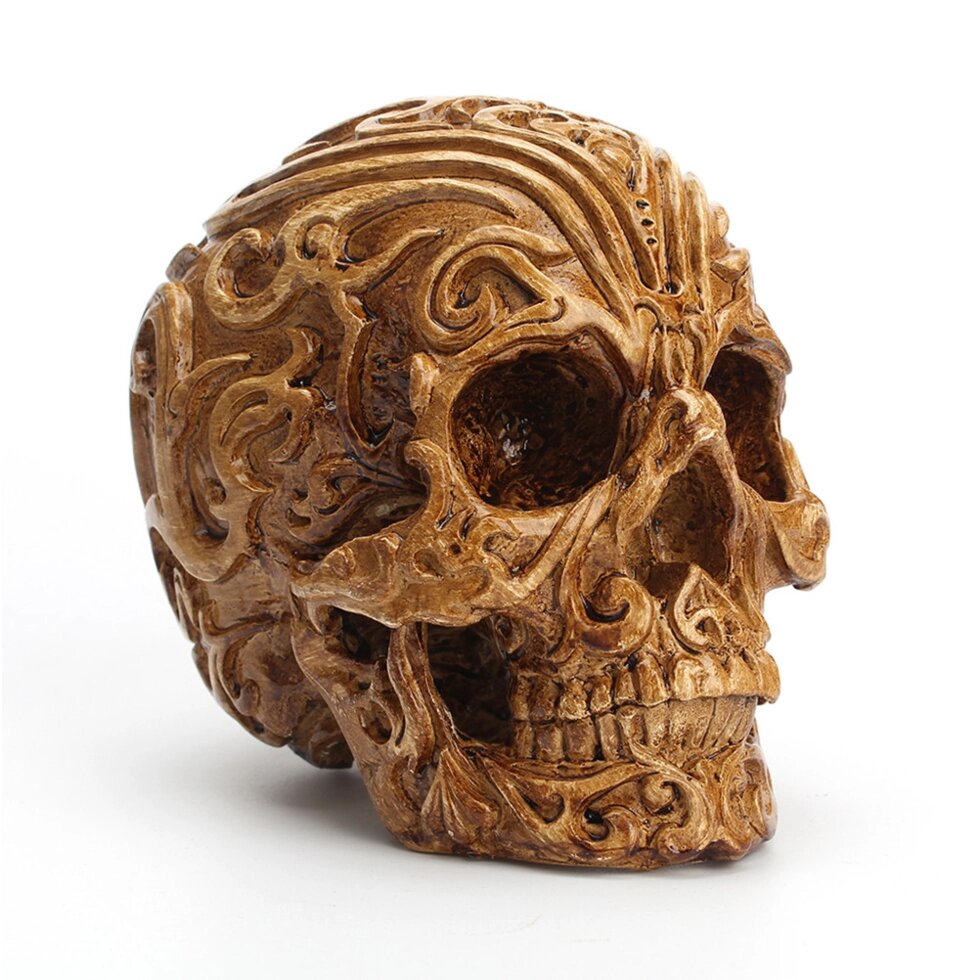 Креативна різьблена статуя черепа зі смоли, настільна від компанії TERRA-X - фото 1