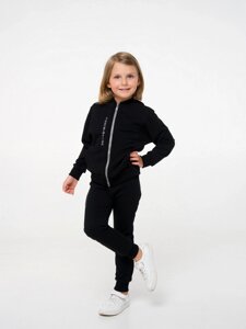 Спортивний костюм (куртка + штани) для дівчинки ТМ Смил/Smil, колір: чорний 128