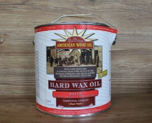 Водостійке покриття для дерев'яних поверхонь, Hard Wax Oil, Satin, 2.5 litre, American Wood Oil