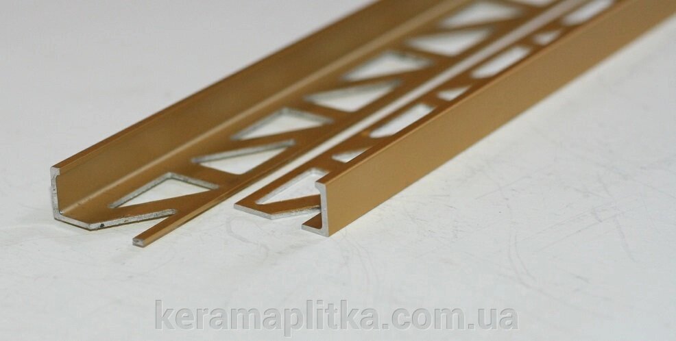 Алюмінієвий профіль-кутник прямий ALL 10 / 250z, 10мм / 2,5 "золото", анодований, ТМ "MADA" від компанії Магазин "Керама" м.Кременчук - фото 1