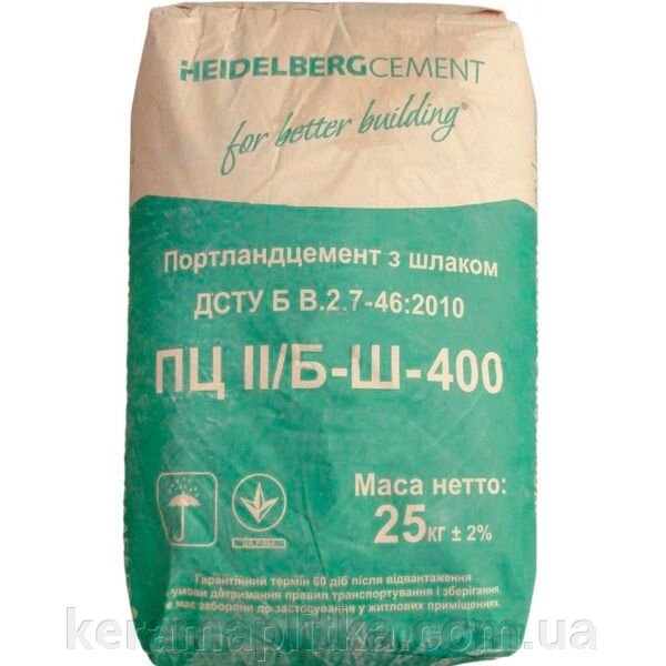 Цемент ПЦ II / БШ-400 Heidelberg 25 кг (Криворізький) від компанії Магазин "Керама" м.Кременчук - фото 1