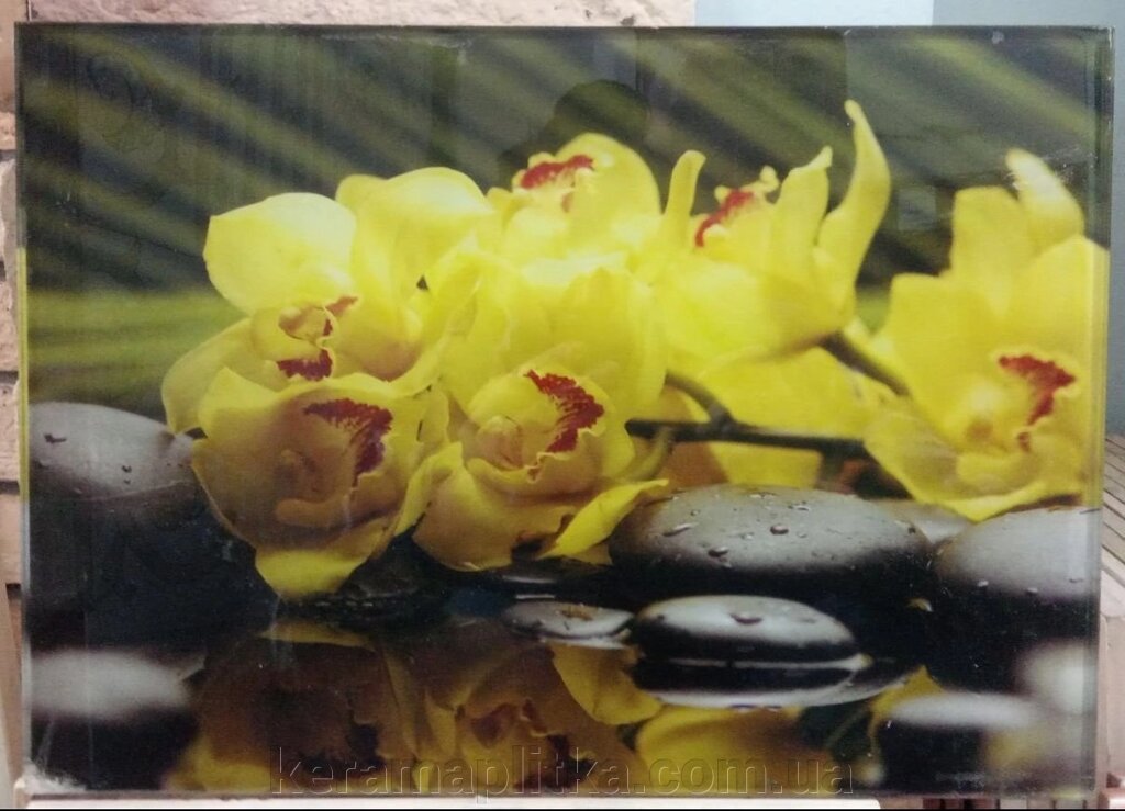 Декор 25x35 скляний Орхідея від компанії Магазин "Керама" м.Кременчук - фото 1