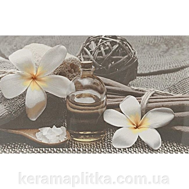 Олівія Спа-2 сірий  декор 25*40 від компанії Магазин "Керама" м.Кременчук - фото 1