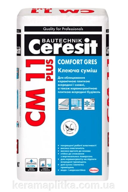 Клеюча суміш для плитки CM-11 Plus, 25кг, Ceresit - Україна