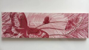 Фриз 20x5.7 Софія метелик рожевий, Шахтинская Плитка