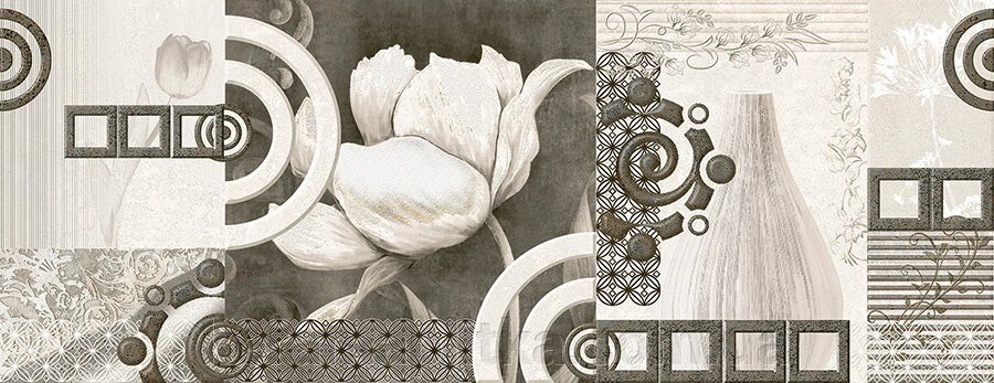 Плитка-декор 23х60 Оріон 071-1 сірий, Інтеркерама від компанії Магазин "Керама" м.Кременчук - фото 1