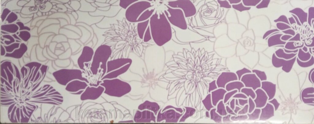 Плитка-декор Розалія фіолетовий 20х50 від компанії Магазин "Керама" м.Кременчук - фото 1