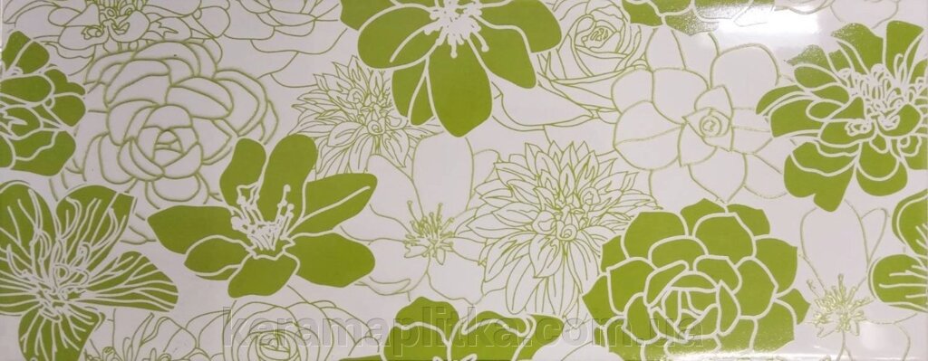 Плитка-декор Розалія зелений 20х50, 132425 від компанії Магазин "Керама" м.Кременчук - фото 1