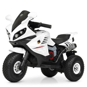 Дитячий мотоцикл триколісний на акумуляторі з сигналом Bambi M 4216AL-1 Білий
