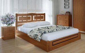 Дерев'яне ліжко Пальміра люкс плюс з механізмом 140х190 см. Meblikoff