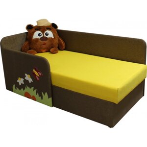 Дитячий диванчик ліжечко Ribeka Смішарики 14M02-7 (лівий) Коричневий / жовтий