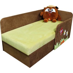 Дитячий диванчик ліжечко Ribeka Смішарики 14M03-Г (правий) Коричневий / зелений