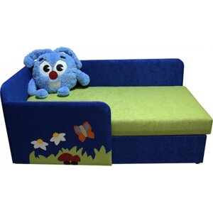 Дитячий диванчик ліжечко Ribeka Смішарики 14M10-7 (лівий) Синій / зелений