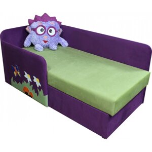 Дитячий диванчик ліжечко Ribeka Смішарики 14M41-7 (лівий) Фіолетовий / зелений