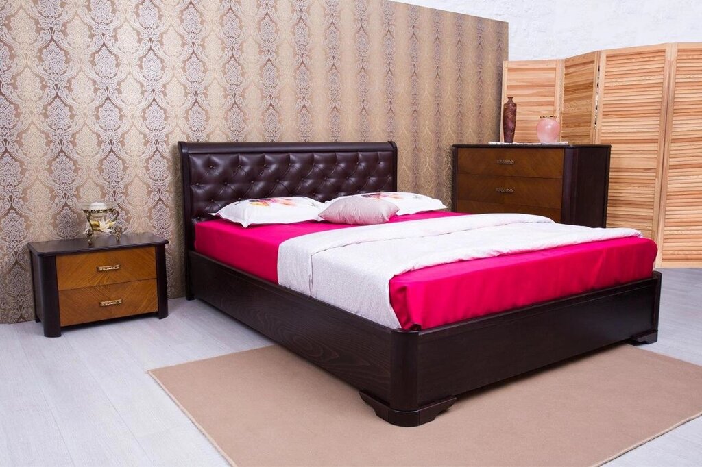 Ліжко двоспальне Олімп "Мілена м'яка спинка ромби" 200 * 200 від компанії DAG - фото 1
