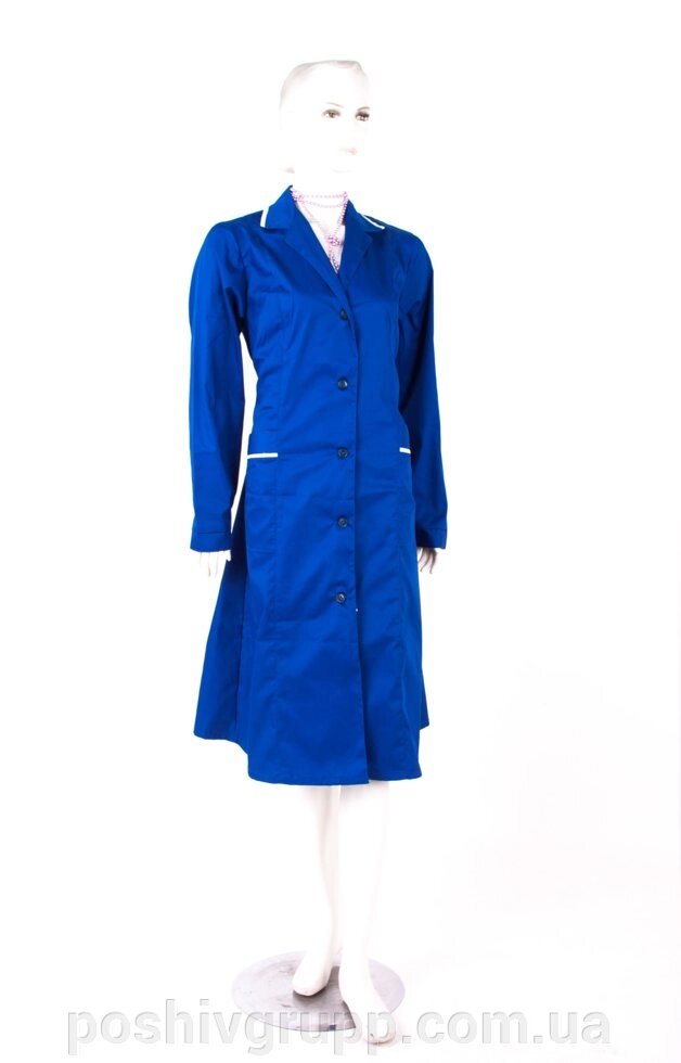 Халат робочий жіночий синій 602-02 від компанії Пошиття Груп Пошиття - фото 1
