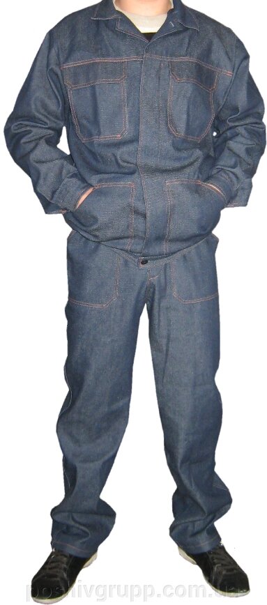 Костюм модельний тканину джинс синій від компанії Пошиття Груп Пошиття - фото 1