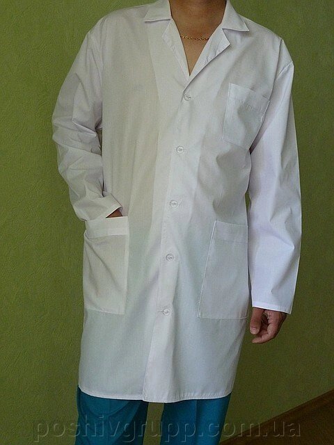 Медичний халат чоловічий. Тканина батист (сорочка) від компанії Пошиття Груп Пошиття - фото 1