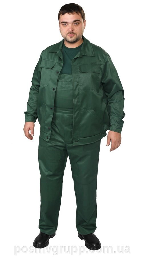 НАПІВКОМБІНЕЗОН з курткою тк. Грета, т-зелений від компанії Пошиття Груп Пошиття - фото 1
