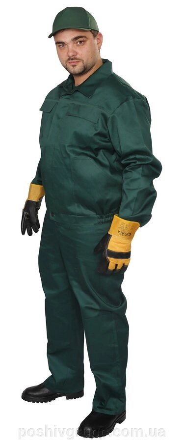 НАПІВКОМБІНЕЗОН з курткою тк. Саржа, т-зелений від компанії Пошиття Груп Пошиття - фото 1
