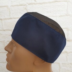 Кухарський шапка темно-синя з сіткою. тканина батист
