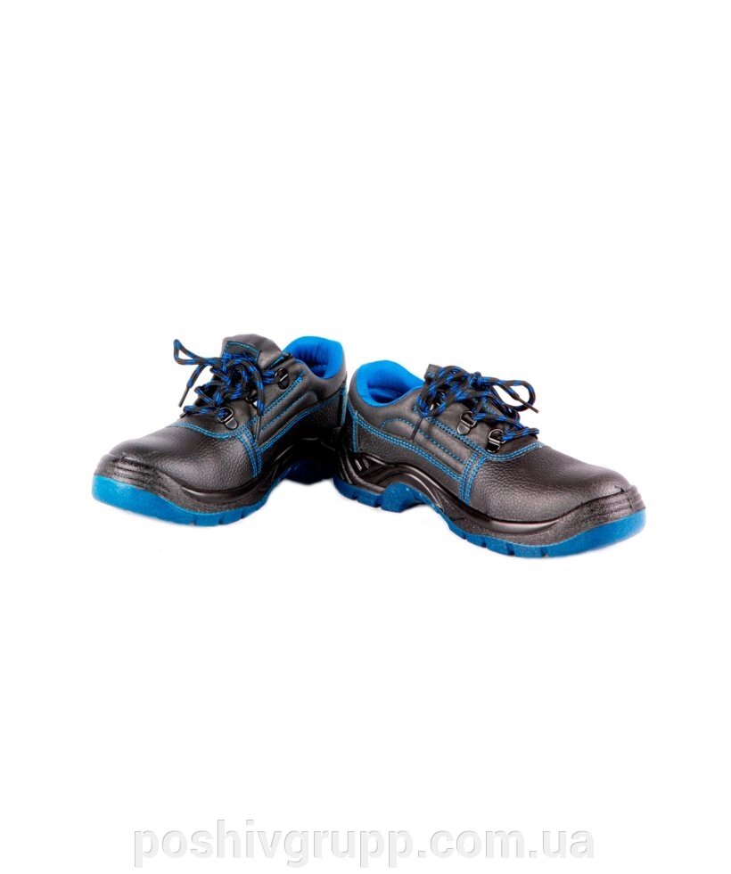 Туфлі робочі євро з металевим носком з синьою підошвою від компанії Пошиття Груп Пошиття - фото 1