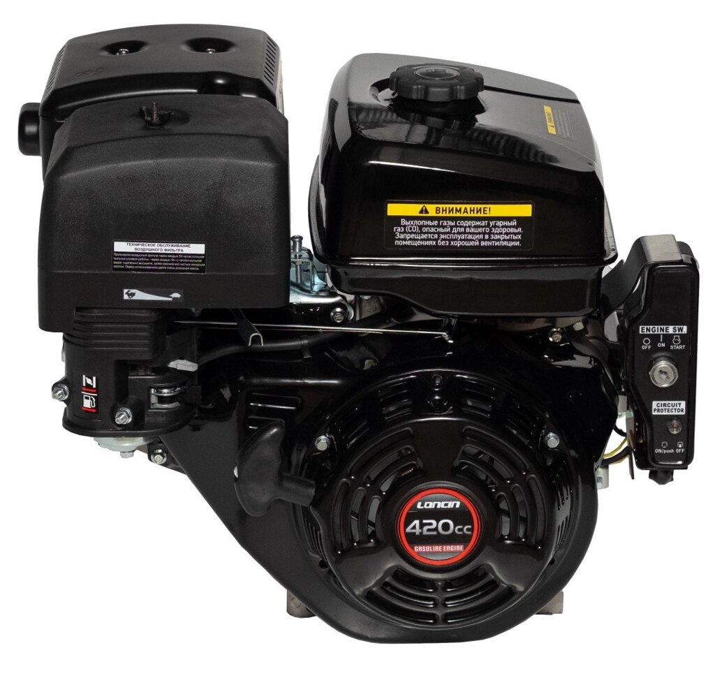 Двигун бензиновий Loncin G420FD (13 к. с., ел. стартер, шпонка 25 мм, євро 5) від компанії ТД "УСI ТОВАРИ" - фото 1