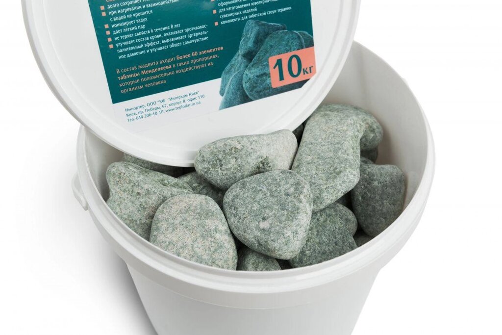 Камінь жадеїт шліфований середній (відро 10 кг) для електрокам'янки від компанії ТД "УСI ТОВАРИ" - фото 1