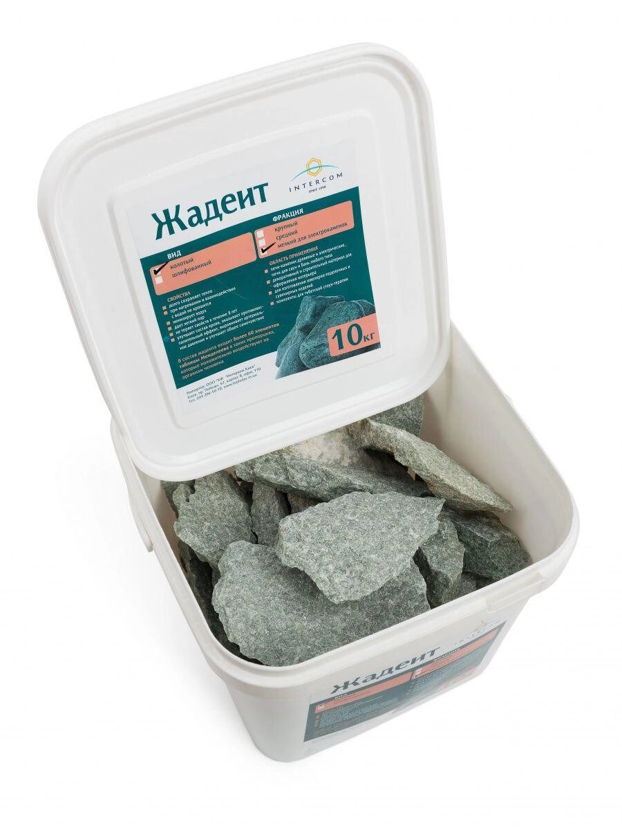 Колотий камінь жадеїт середній (відро 10 кг) для електрокам'янки від компанії ТД "УСI ТОВАРИ" - фото 1