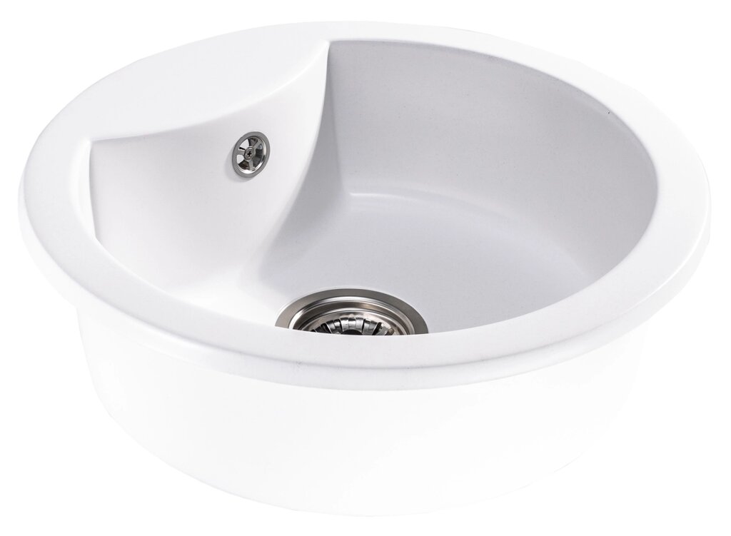 Кругла кухонна мийка  Sink Quality Azurite WHITE (колір білий) від компанії ТД "УСI ТОВАРИ" - фото 1
