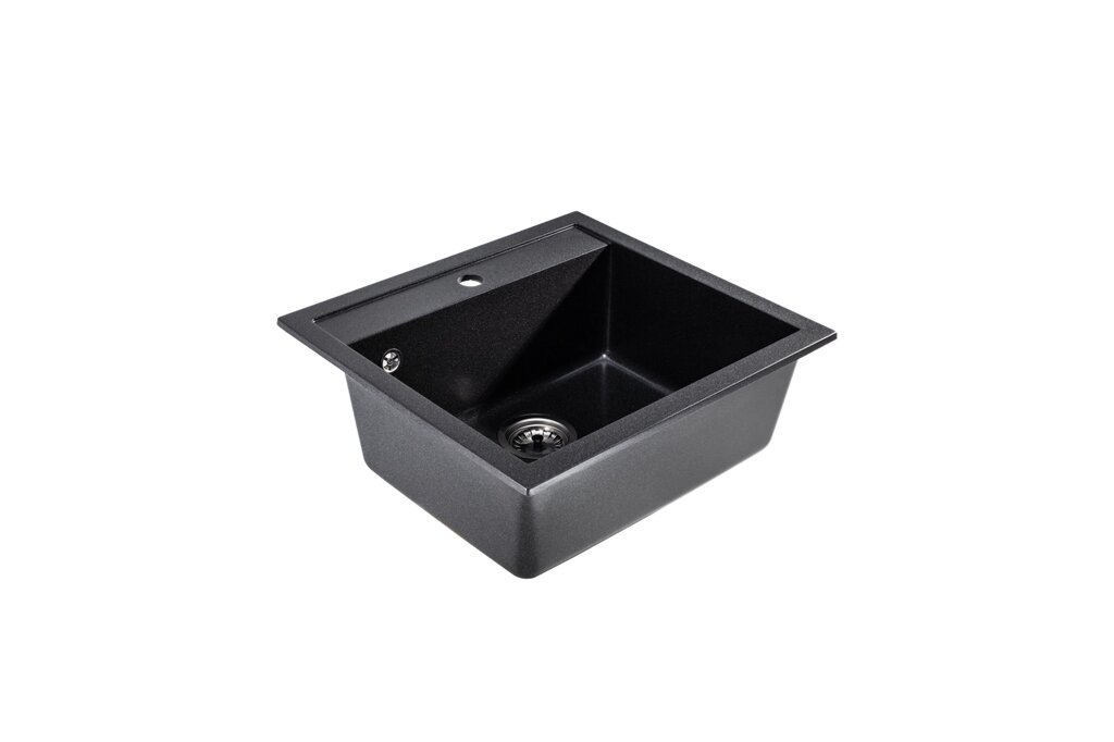 Квадратна гранітна кухонна мийка FERRUM Sink Quality (Польща) 1К60 BLACK (колір чорний) від компанії ТД "УСI ТОВАРИ" - фото 1