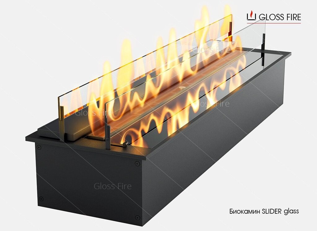 Паливний блок для біокаміна Slider glass 600 GlossFire 1000 мм від компанії ТД "УСI ТОВАРИ" - фото 1