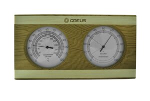 Термогігрометр Greus 26х14 кедр - сосна