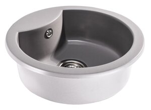 Кругла кухонна мийка Sink Quality AZURITE GREY (колір сірий)