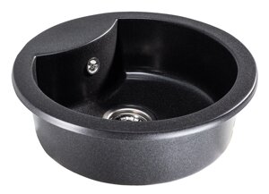 Кругла кухонна мийка Sink Quality Azurite BROCADE (черний із срібними вкрапленнями)