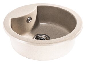 Кругла кухонна гранітна мийка SinkQuality AZURITE BEIGE (колір бежевий)