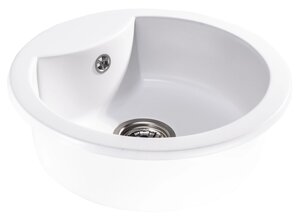 Кругла кухонна мийка Sink Quality Azurite WHITE (колір білий)
