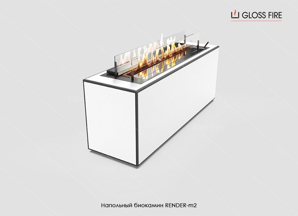 Підлоговий биокамин Render-m2 Gloss Fire (render-m2) від компанії ТД "УСI ТОВАРИ" - фото 1