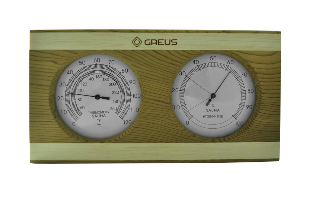 Термогігрометр Greus 26х14 кедр - сосна від компанії ТД "УСI ТОВАРИ" - фото 1