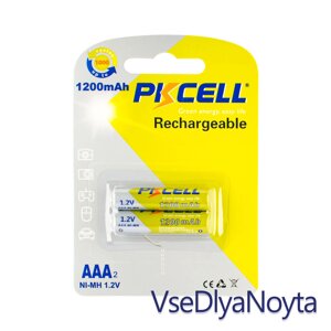 Акумуляторна батарейка PKCELL AAA NI-MH 1.2V 1200mAh (акумулятор) (паковання 2 шт.)