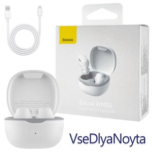 Бездротові навушники Baseus Encok True Wireless Earphones WM01 White (NGTW240002)