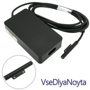 Блок живлення для планшета MICROSOFT 15 V, 2.58 A, 44 W, 6pin, Black (Surface Pro 5, Pro 6, Pro 4, Pro3, Book)