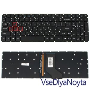 Клавіатура для ноутбука ACER (G3-571, G3-572, PH315-51, PH317-51) rus, black, без фрейму, підсвітка клавіш