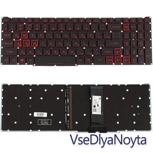 Клавіатура для ноутбука ACER (Nitro: AN515-54) rus, black, без фрейму, підсвітка клавіш (RED) (ОРІГИНАЛ)