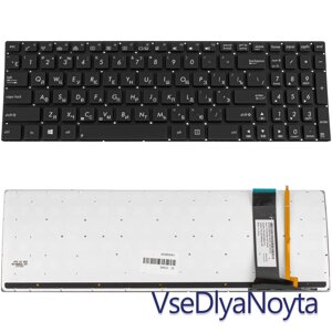 Клавіатура для ноутбука ASUS (G56, N56, N76) rus, black, без фрейму, підсвічування клавіш