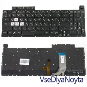 Клавіатура для ноутбука ASUS (G731GU, G731GV) Stre, black, без фрейму, підсвічування клавіш (RGB 4) (ОРІГИНАЛ)